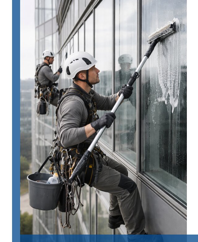 Высотная мойка сплошного остекления с выездом в Пскове