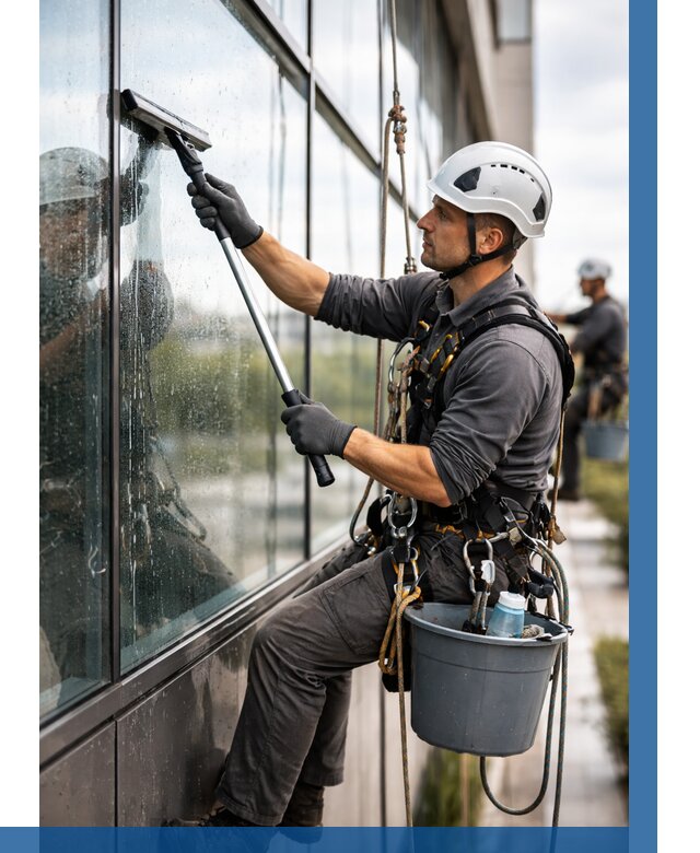 Мойка стеклянных фасадов в Пскове от 203 р. | ВЫСОТНИК-Пск