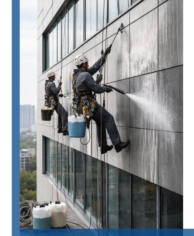 Профессиональная мойка вентилируемых фасадов в Пскове