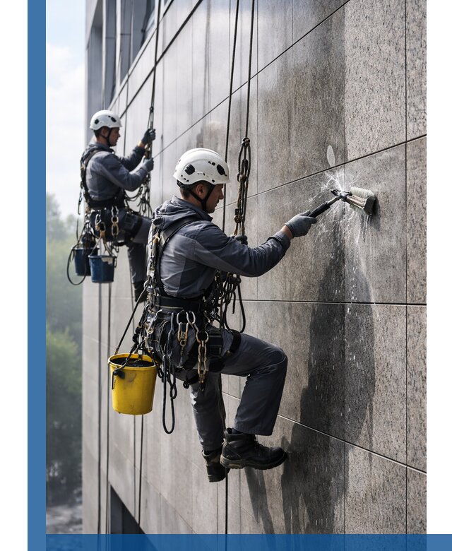 Профессиональная мойка фасада из керамогранита в Пскове