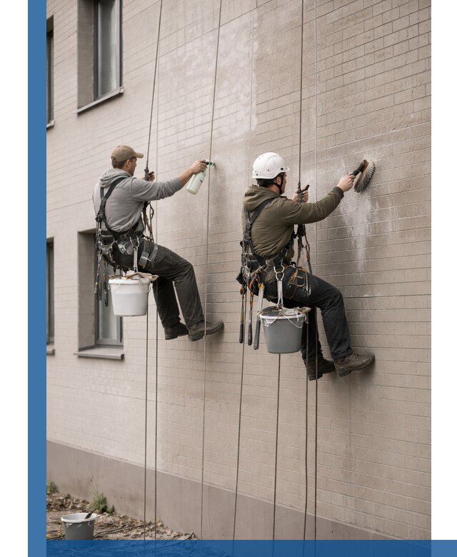 Удаление высолов с фасада зданий в Пскове без повреждений и следов