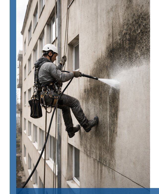 Профессиональная очистка фасадов от плесени в Пскове