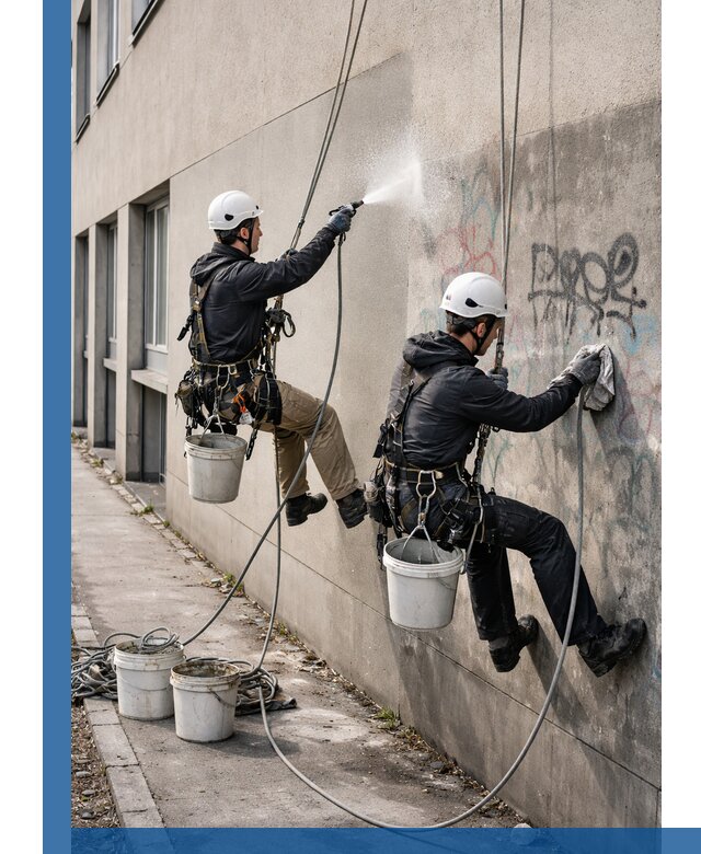 Антиграффити покрытие фасада с защитой от надписей в Пскове