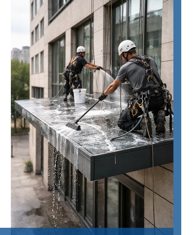 Мойка козырьков и навесов в Пскове от 3553 р. | ВЫСОТНИК-Пск