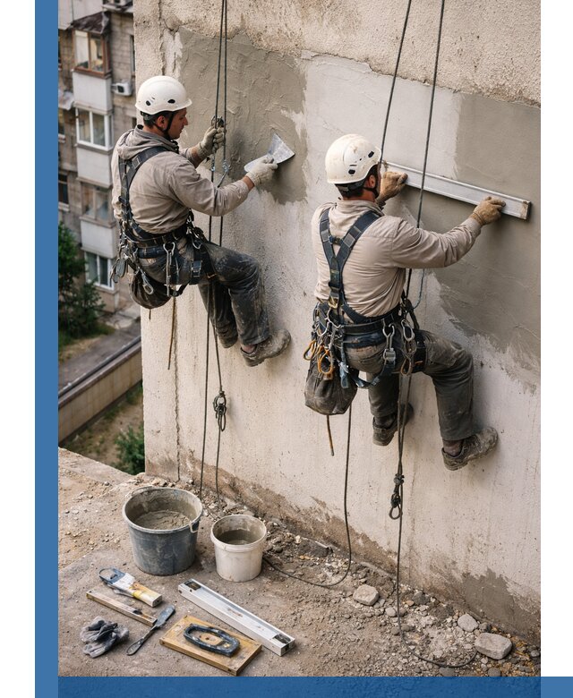 Комплексный ремонт штукатурного фасада с гарантией в Пскове