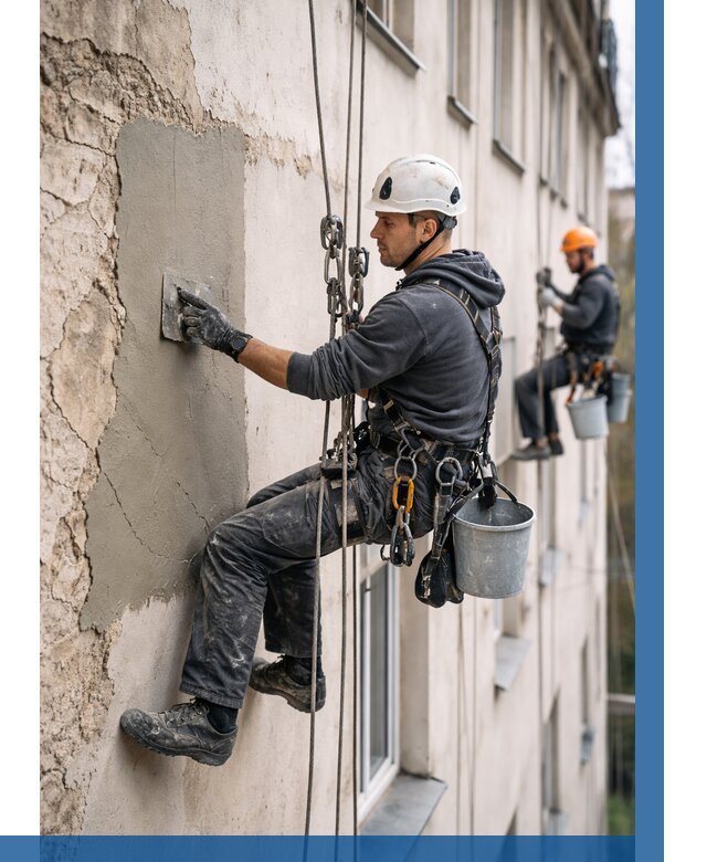 Восстановление штукатурки фасада в Пскове от 1218 р. | ВЫСОТНИК-Пск