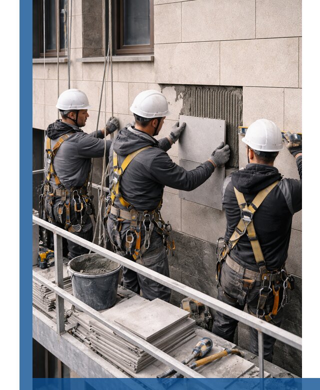 Ремонт облицовки фасада плиткой в Пскове с гарантией