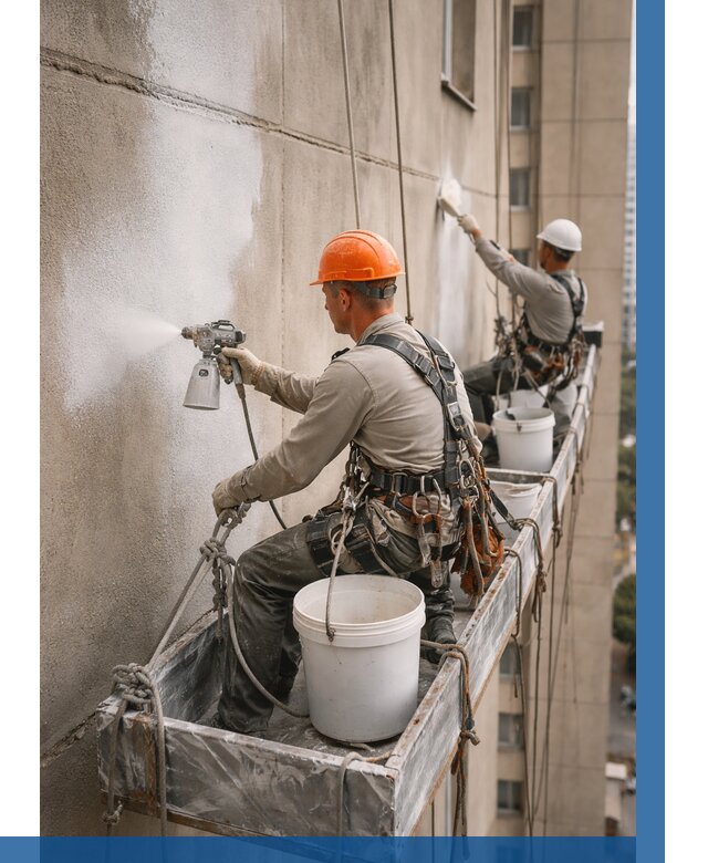 Грунтовка фасада на высоте в Пскове от 122 р. | ВЫСОТНИК-Пск