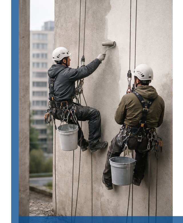 Покраска фасадов высотными альпинистами в Пскове с гарантией