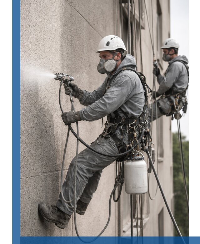 Безвоздушная покраска фасадов зданий в Пскове профессионально