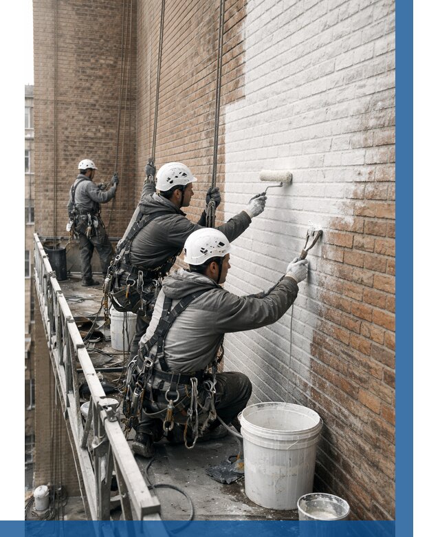 Покраска кирпичного фасада в Пскове от 355 р. | ВЫСОТНИК-Пск