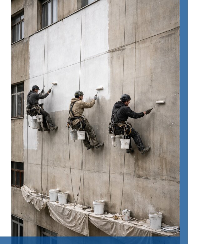 Покраска бетонного фасада в Пскове от 355 р за м2 | ВЫСОТНИК-Пск