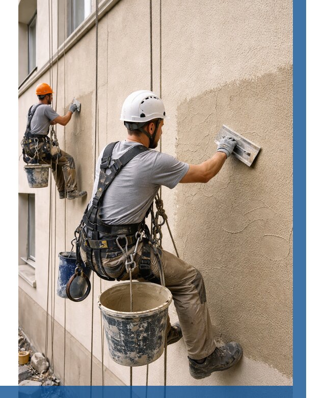 Декоративная штукатурка фасада в Пскове от 1218 р. | ВЫСОТНИК-Пск