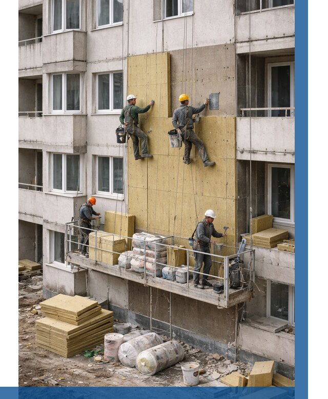 Утепление фасада минватой в Пскове от 1523 р. | ВЫСОТНИК-Пск