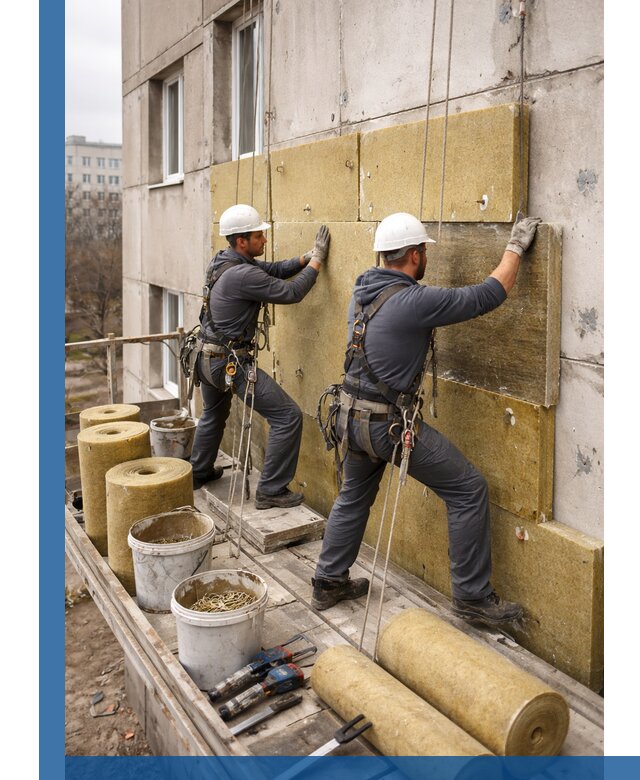 Утепление фасада минватой в Пскове под ключ с гарантией