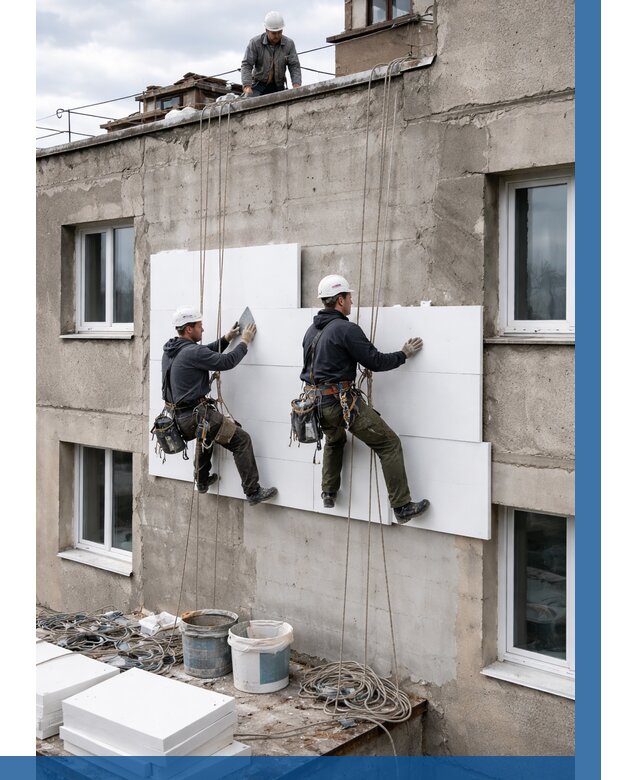 Утепление фасада пенополистиролом в Пскове от 1827 р. | ВЫСОТНИК-Пск