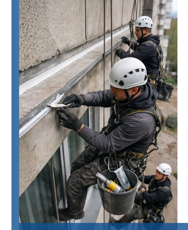 Герметизация примыкания балкона в Пскове под ключ с гарантией