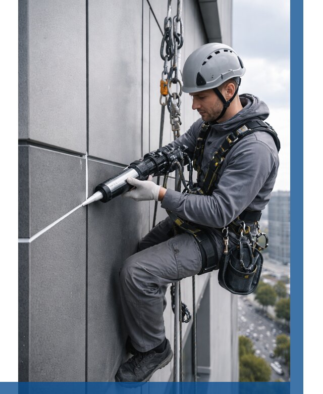 Герметизация стыков фасадных панелей в Пскове от 6598 р.| ВЫСОТНИК-Пск