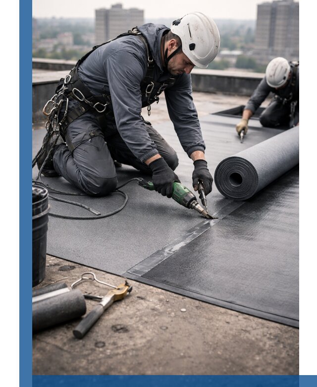 Ремонт мягкой кровли в Пскове с выездом промальпинистов