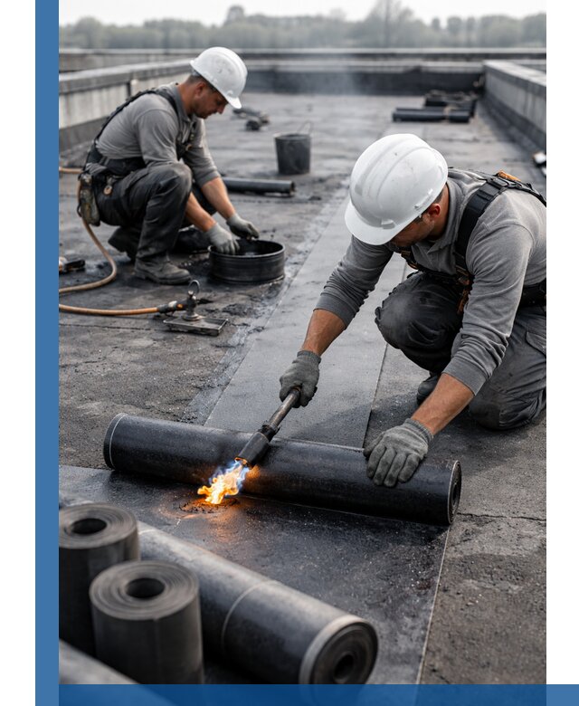 Ремонт рулонной кровли в Пскове герметизация и восстановление