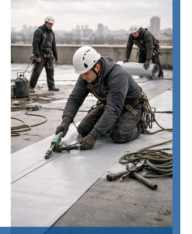 Ремонт мембранной кровли в Пскове от 1827 р./м2 | ВЫСОТНИК-Пск