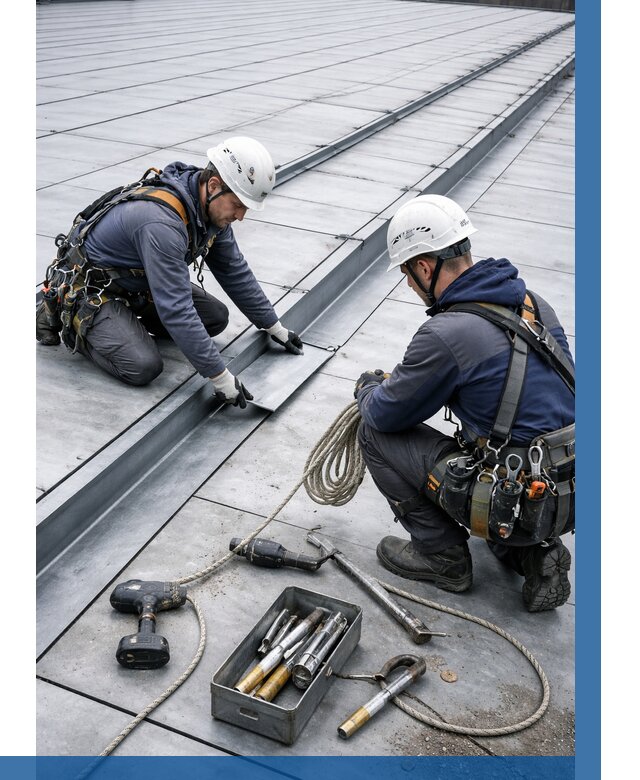 Ремонт фальцевой кровли в Пскове от 711 р. | ВЫСОТНИК-Пск