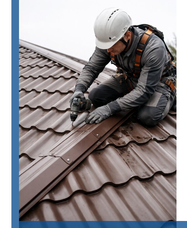 Ремонт металлочерепицы на крыше в Пскове профессионально