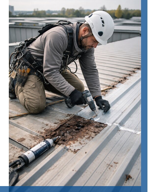 Ремонт профнастила на кровле в Пскове от 711 р. | ВЫСОТНИК-Пск