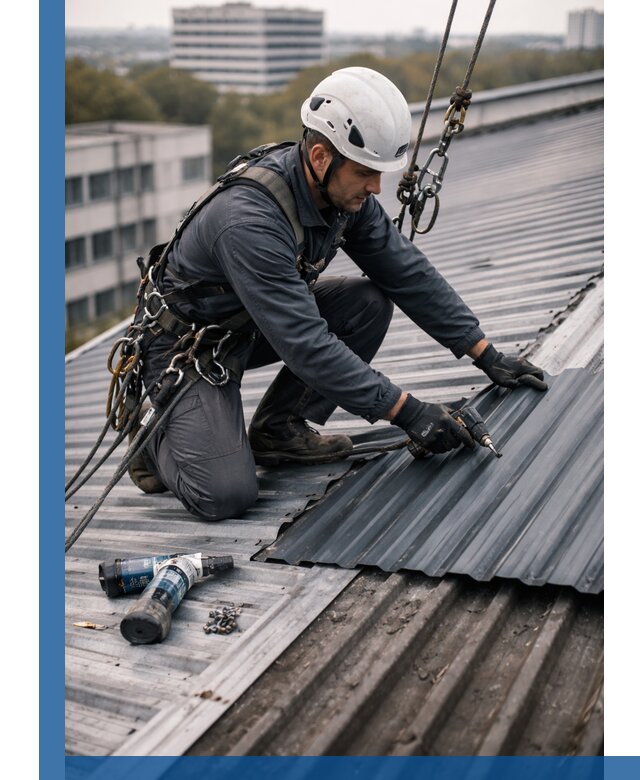 Ремонт профнастила на кровле в Пскове, работы под ключ