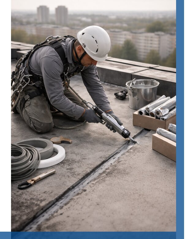 Герметизация швов кровли в Пскове от 457 р./м2 | ВЫСОТНИК-Пск