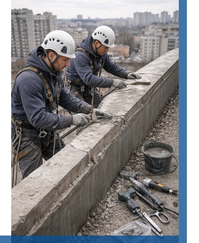 Ремонт парапета на кровле в Пскове от 1523 р. | ВЫСОТНИК-Пск