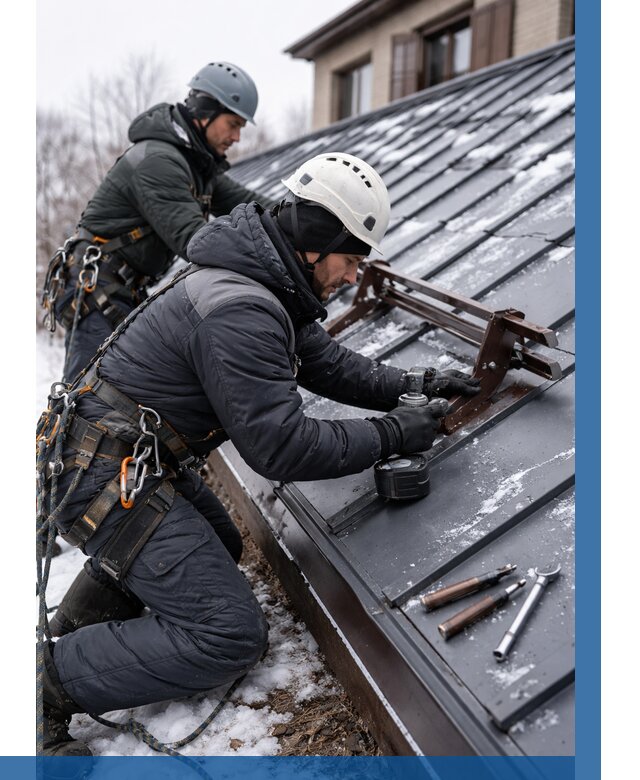 Монтаж снегозадержателей в Пскове от 457 р. | ВЫСОТНИК-Пск