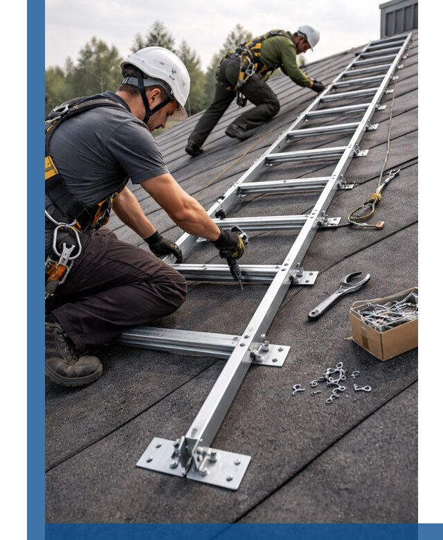 Профессиональный монтаж кровельной лестницы в Пскове под ключ