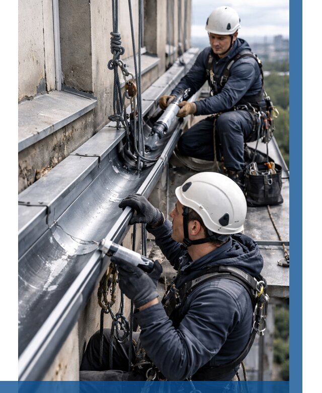 Ремонт водосточных желобов в Пскове от 6598 р. | ВЫСОТНИК-Пск