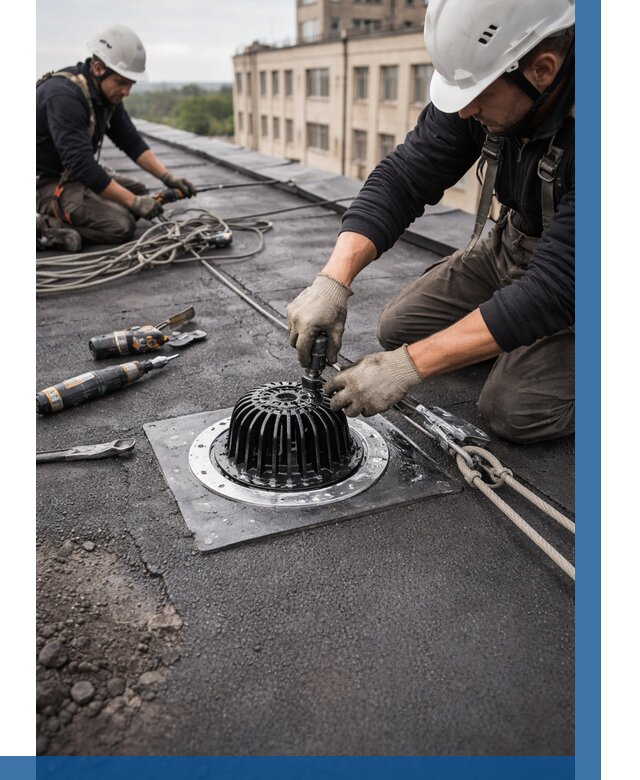 Установка водосточных воронок в Пскове цена от 3553 р. | ВЫСОТНИК-Пск