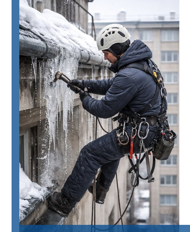Удаление наледи и чистка водостоков в Пскове оперативно и безопасно