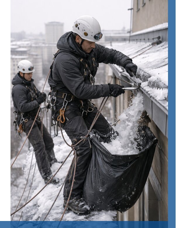 Аварийная очистка крыши в Пскове под ключ от 305 р. | ВЫСОТНИК-Пск