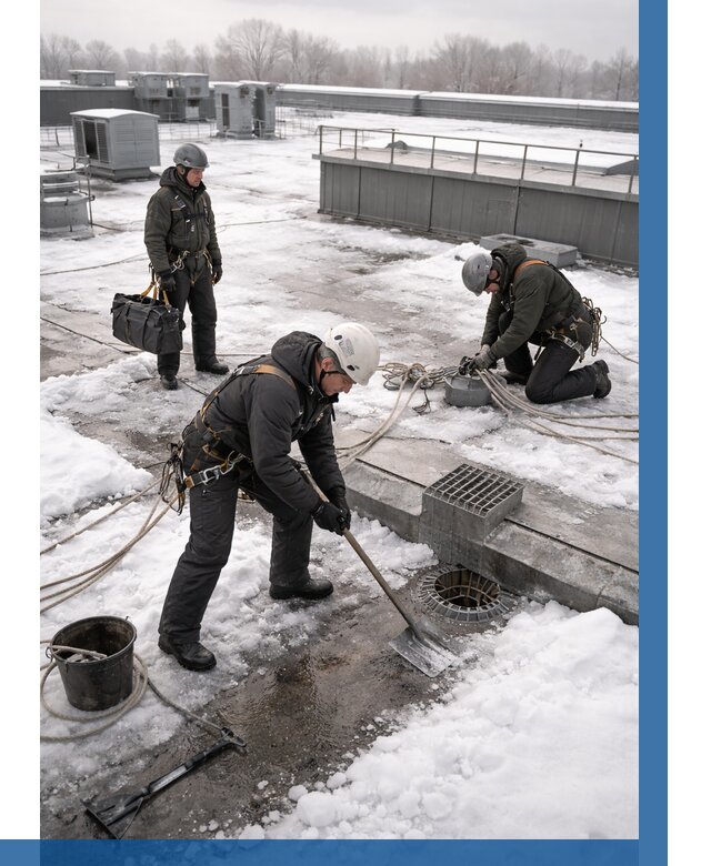 Абонентское обслуживание кровли зимой в Пскове от 8120 р. | ВЫСОТНИК-Пск