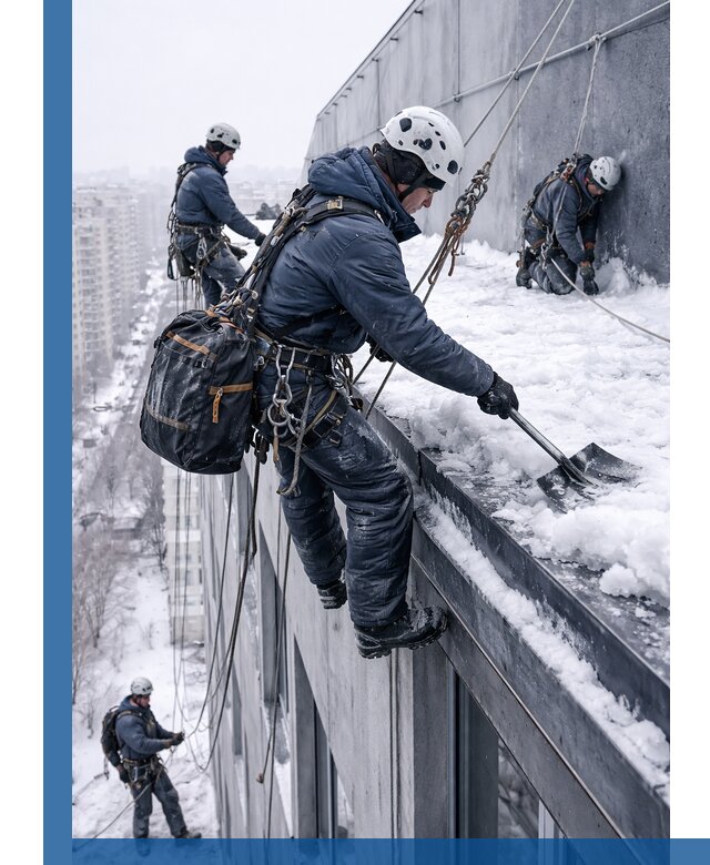 Абонентское обслуживание кровли зимой в Пскове регулярный уход