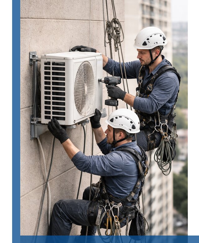 Монтаж внешнего блока кондиционера в Пскове установка и крепление