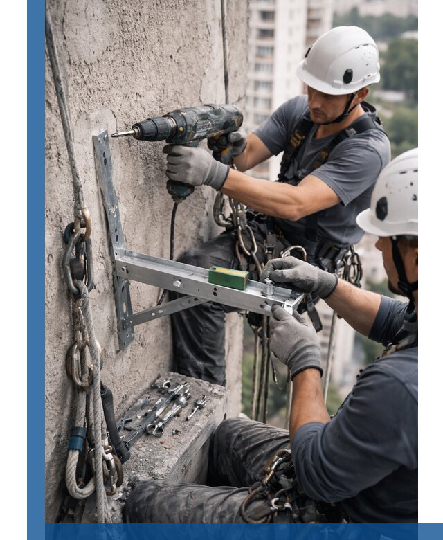 Установка кронштейнов кондиционера и крепежа в Пскове