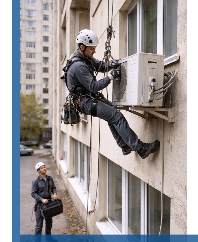 Демонтаж внешнего блока кондиционера в Пскове профессионально