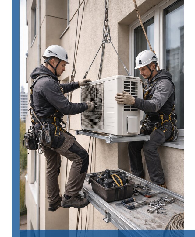 Перенос внешнего блока кондиционера в Пскове с монтажом и крепежом