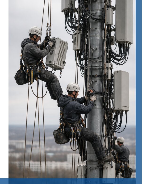 Монтаж оборудования связи на мачте в Пскове от 7613 р. | ВЫСОТНИК-Пск