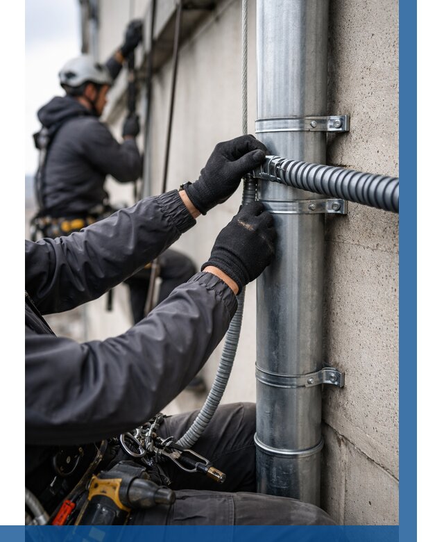 Монтаж гофры для кабеля в Пскове от 305 р. | ВЫСОТНИК-Пск