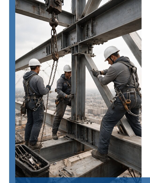 Профессиональный монтаж металлоконструкций на высоте в Пскове