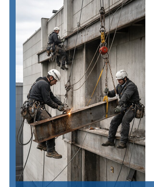 Демонтаж металлоконструкций на высоте в Пскове под ключ