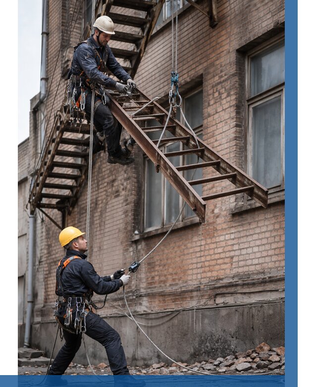 Демонтаж пожарной лестницы в Пскове от 12180 р. | ВЫСОТНИК-Пск
