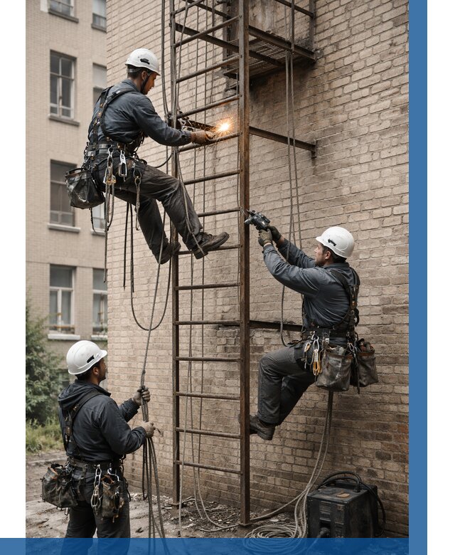 Ремонт пожарной лестницы в Пскове от 7613 р. | ВЫСОТНИК-Пск