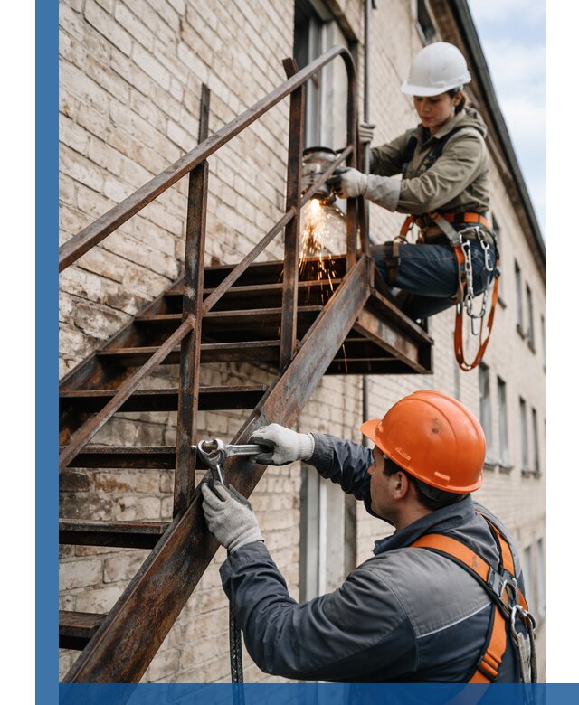 Ремонт и восстановление пожарных лестниц с выездом в Пскове